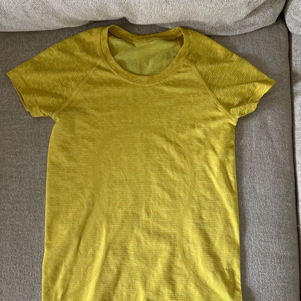 lululemon athletica Yellow Short Sleeve Athletic Tee